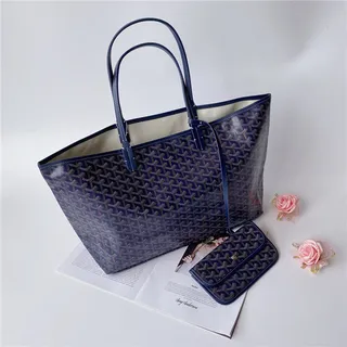 Goyard Saint-Louis Tote Royal Blue Coated Canvas Tote Bag 19
