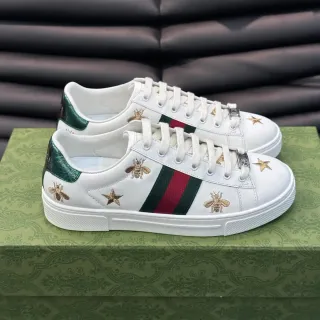 Gucci Ace Bee and Star Embroidered White Lifestyle Sneakers