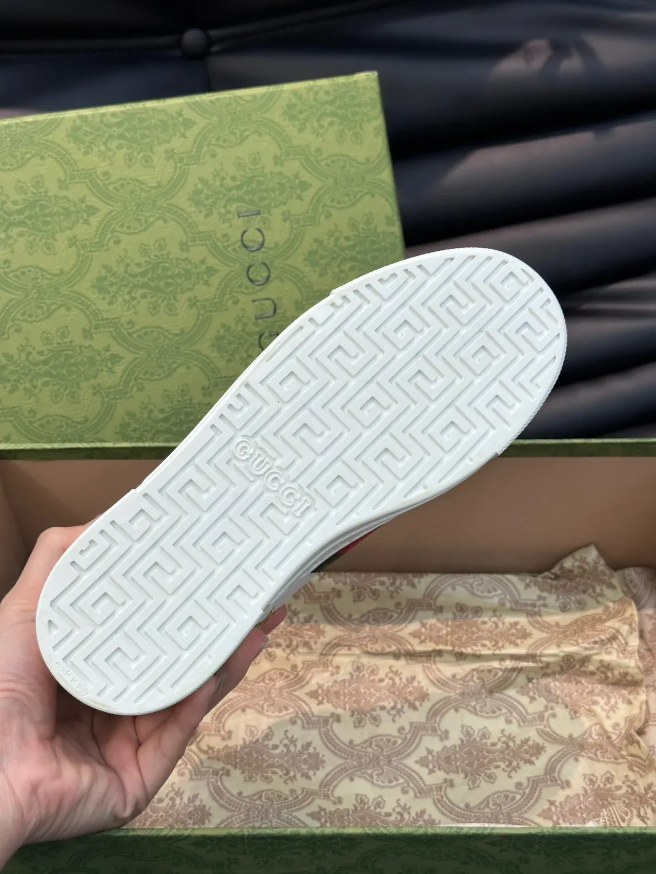 Gucci Ace Bee and Star Embroidered White Lifestyle Sneakers 9