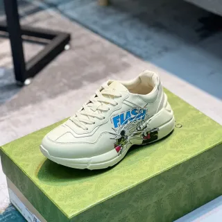 Gucci Ace Disney تعاون Cream Leather Chunky Sneaker