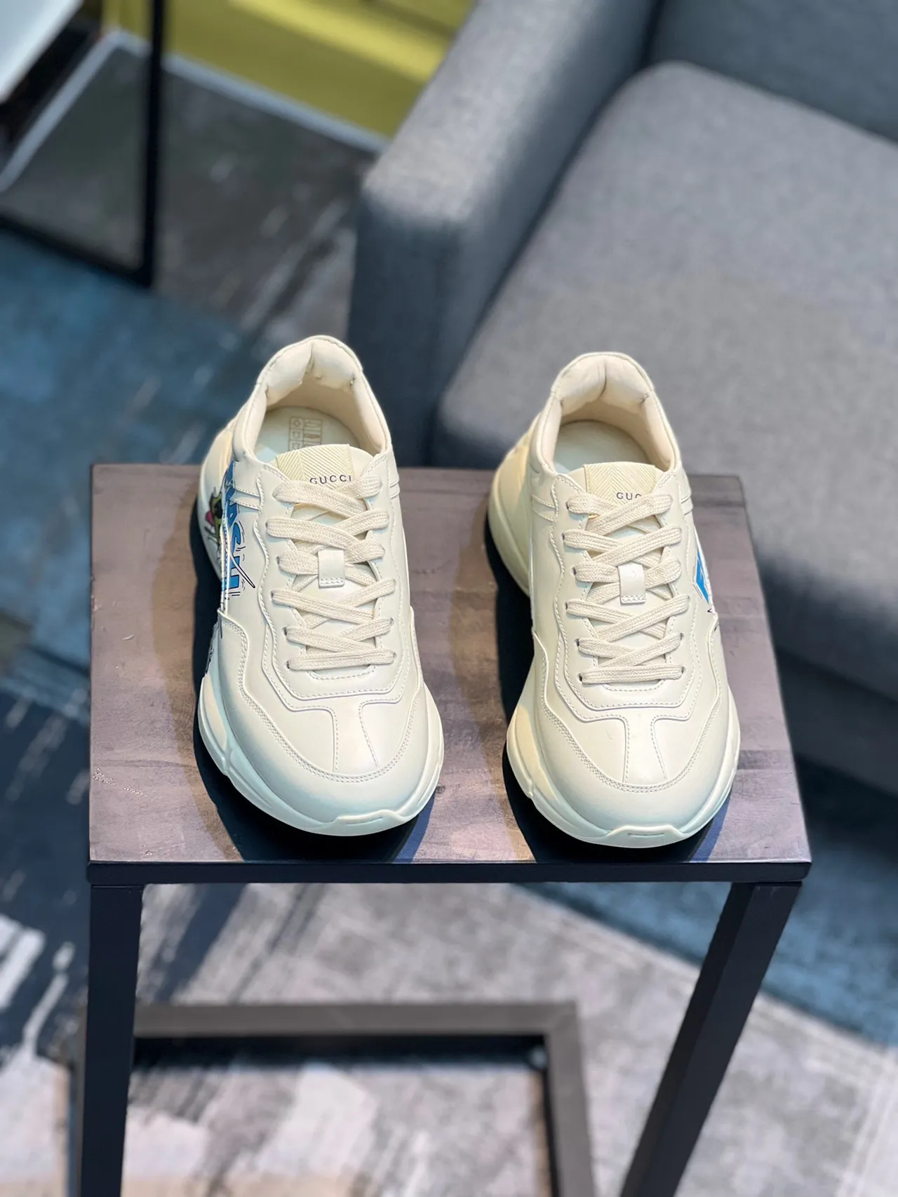 Gucci Ace Disney Collaboration Cream Leather Chunky Sneaker 5