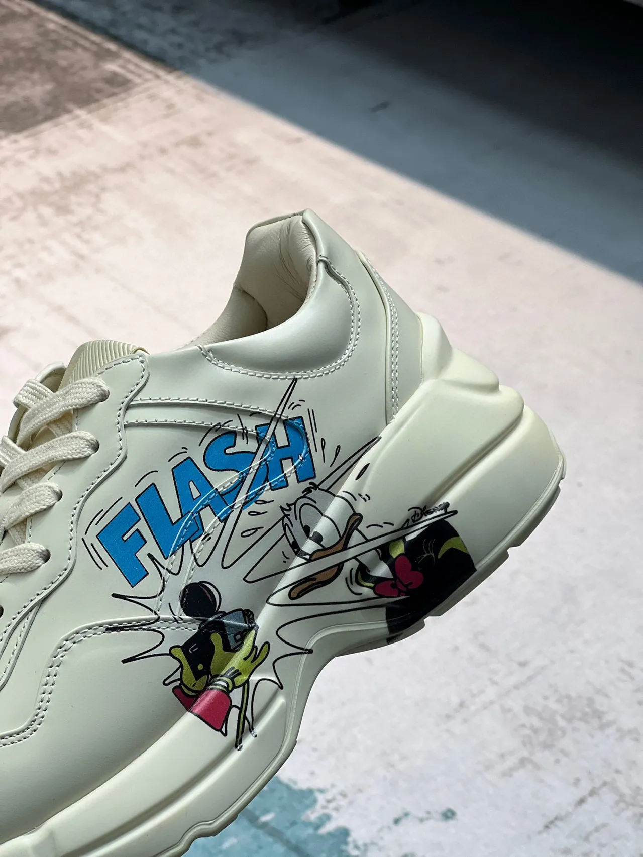 Gucci Ace Disney Collaboration Cream Leather Chunky Sneaker 8