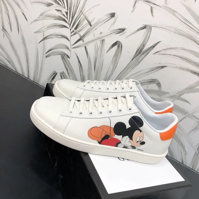 Gucci Ace Disney Mickey Mouse White Orange Lifestyle Sneakers 3