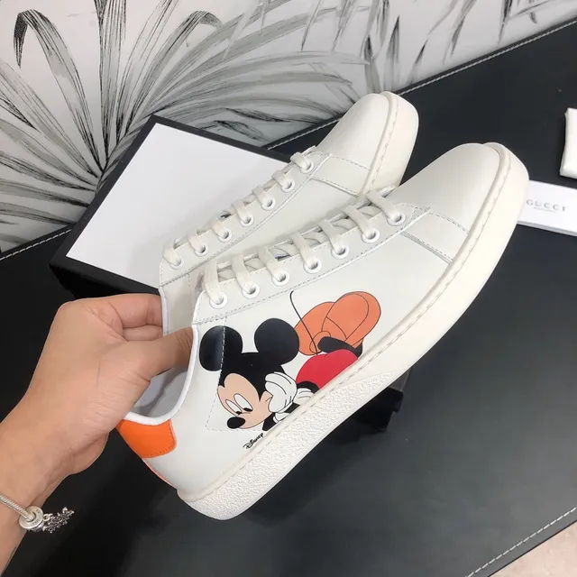 Gucci Ace Disney Mickey Mouse White Orange Lifestyle Sneakers 7