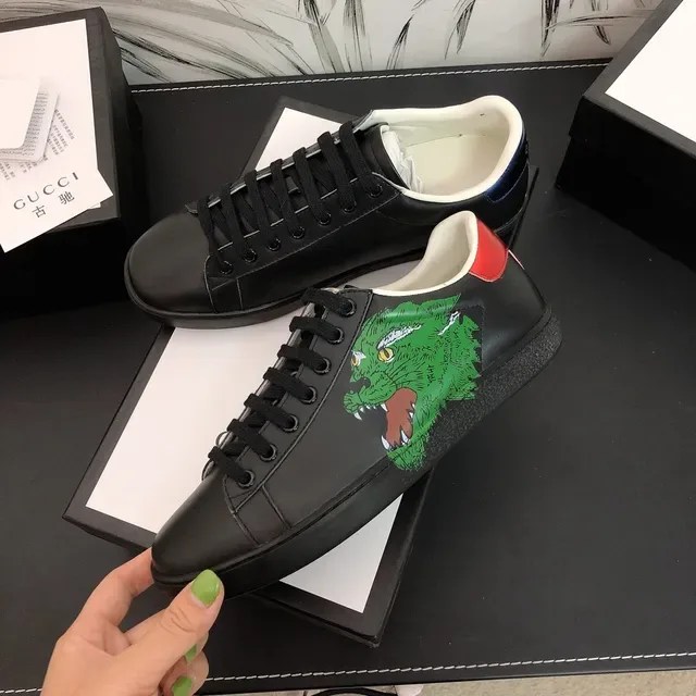 Gucci Ace Dragon Black Green Red Lifestyle Sneakers 5