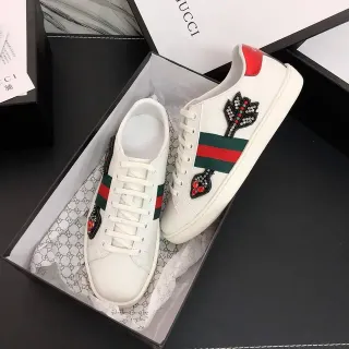 Gucci Ace Embellished White Leather Lifestyle Sneakers