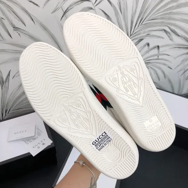 Gucci Ace Embellished White Leather Lifestyle Sneakers 3