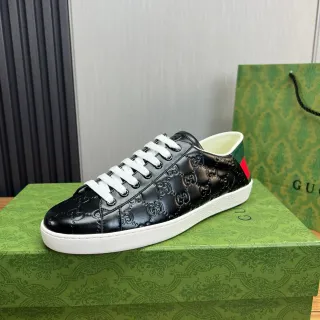 Gucci Ace Embossed GG Monogram Black Lifestyle Sneakers