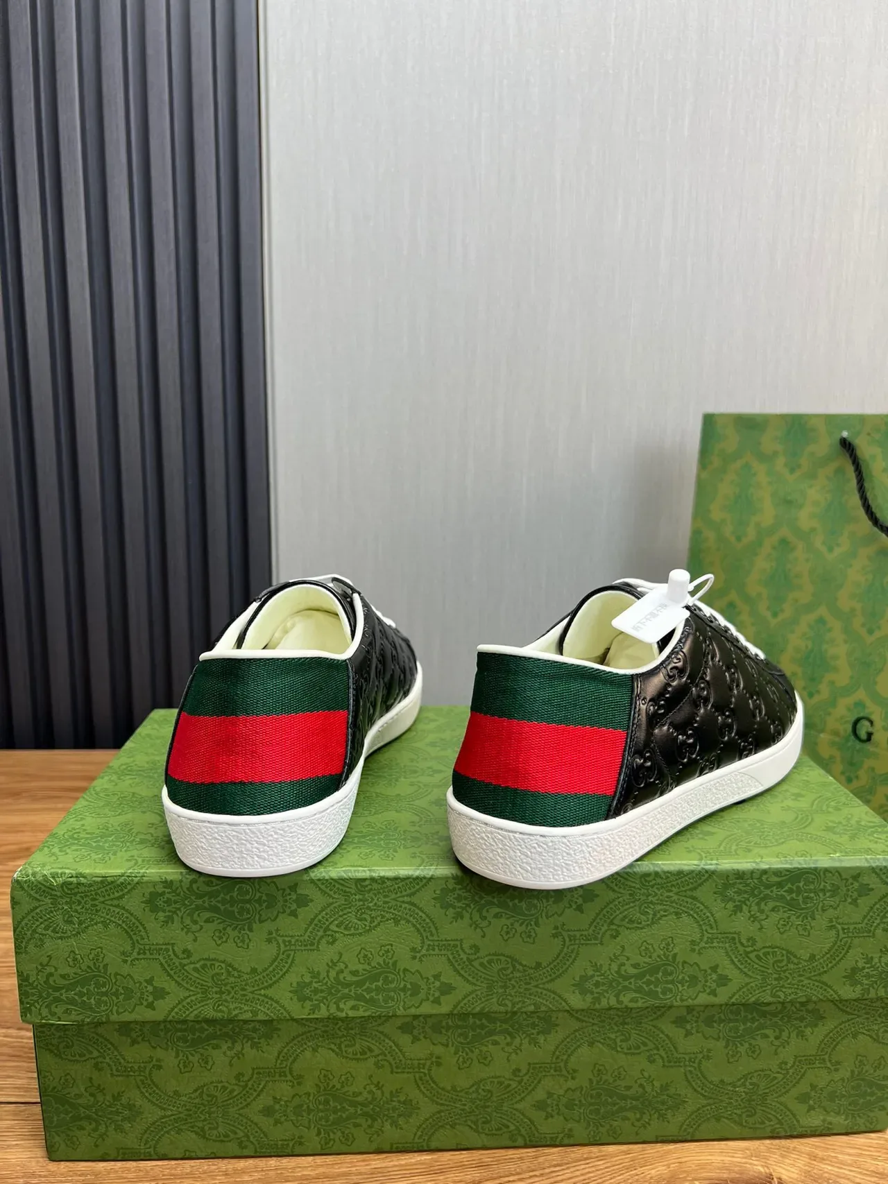 Gucci Ace Embossed GG Monogram Black Lifestyle Sneakers 4