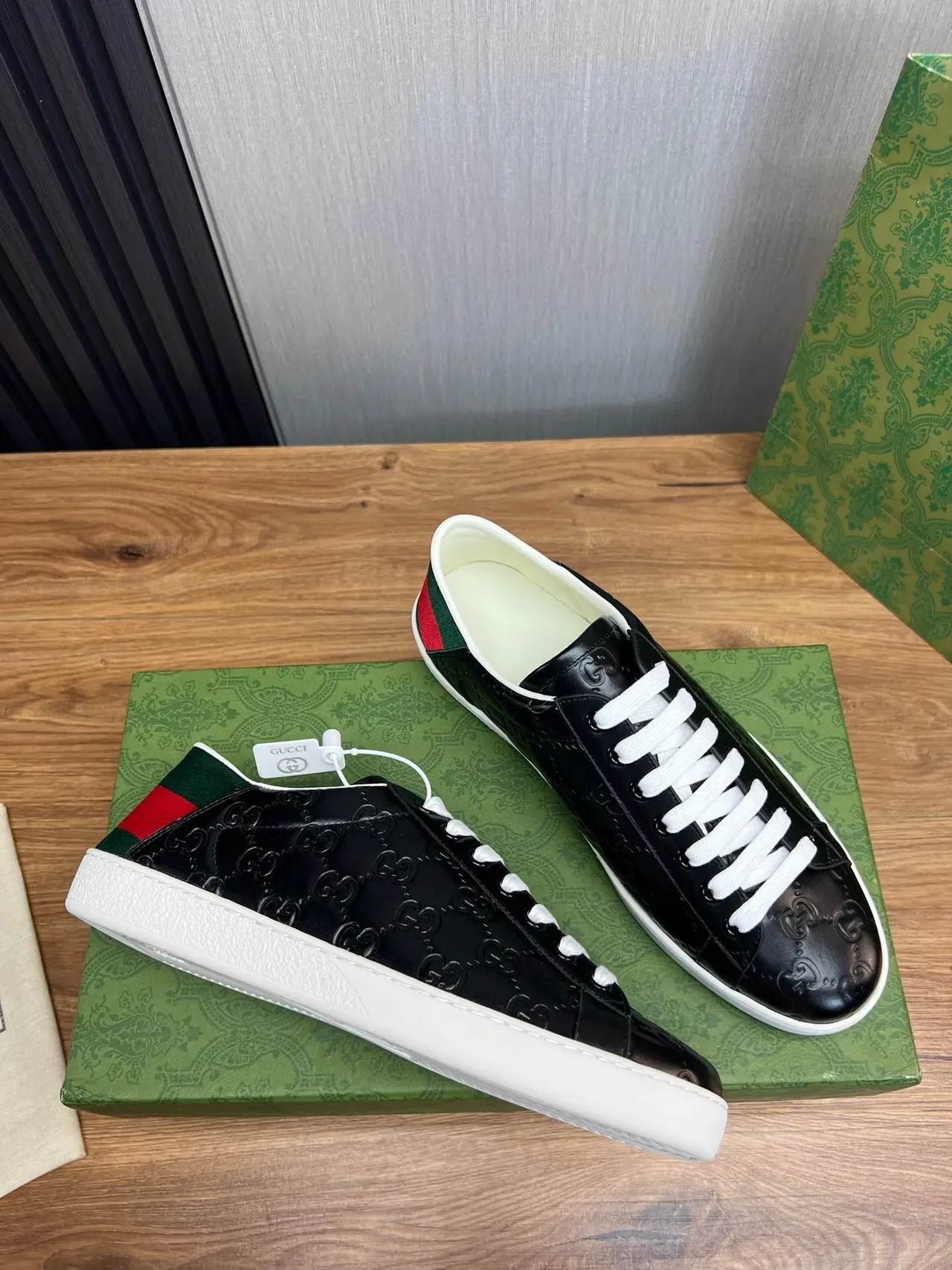 Gucci Ace Embossed GG Monogram Black Lifestyle Sneakers 5