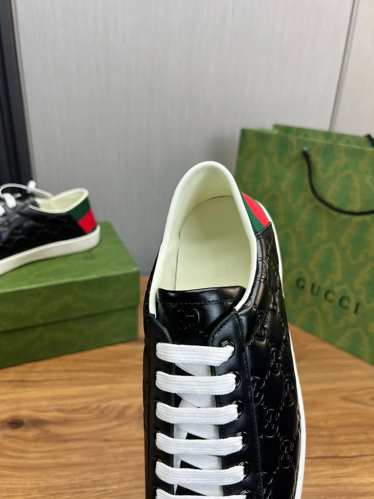 Gucci Ace Embossed GG Monogram Black Lifestyle Sneakers 7