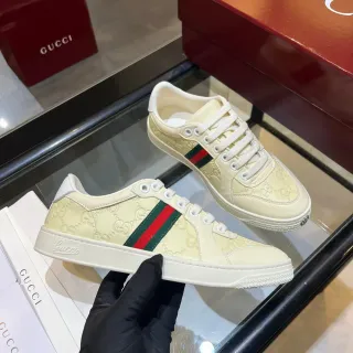 Gucci Ace Embossed GG Monogram Cream Lifestyle Sneakers