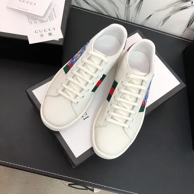 Gucci Ace Embroidered Motif White Lifestyle Sneakers 2