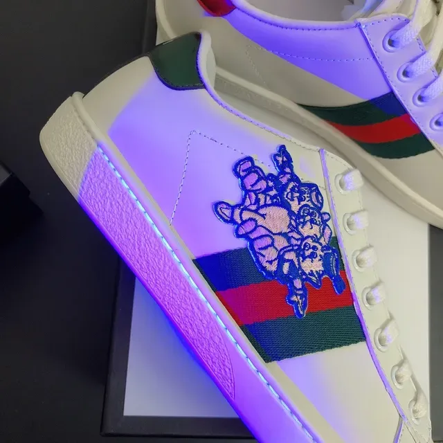 Gucci Ace Embroidered Motif White Lifestyle Sneakers 5