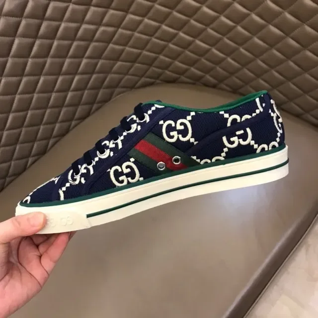 Gucci Ace GG Monogram Navy Blue Green-Red Web Lifestyle Sneakers 3