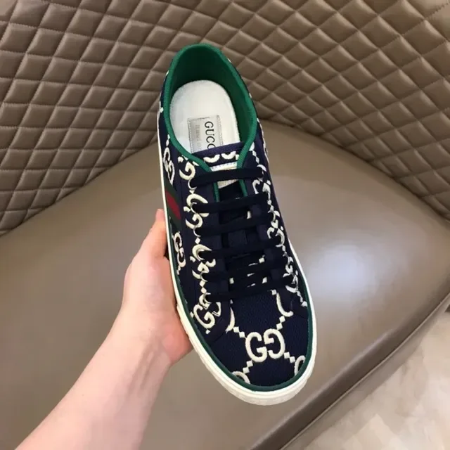 Gucci Ace GG Monogram Navy Blue Green-Red Web Lifestyle Sneakers 7