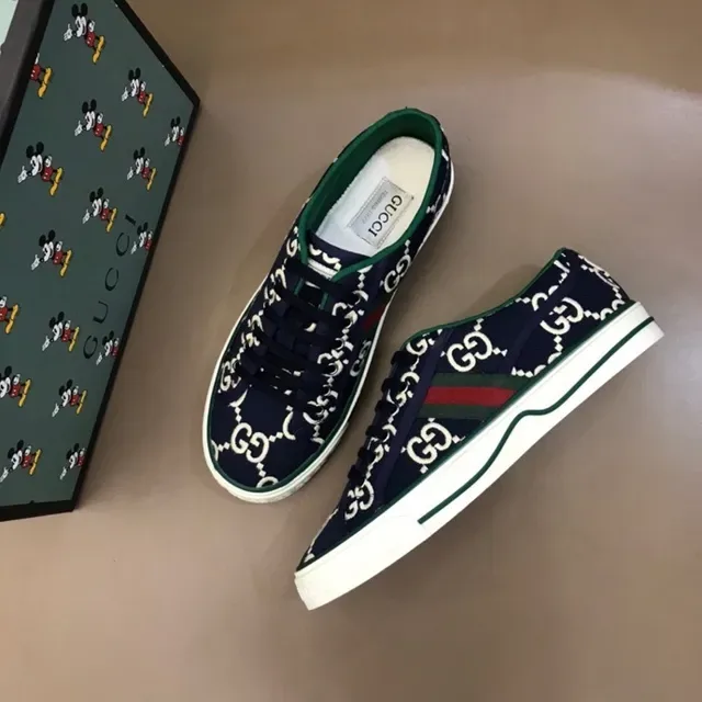 Gucci Ace GG Monogram Navy Blue Green-Red Web Lifestyle Sneakers 8