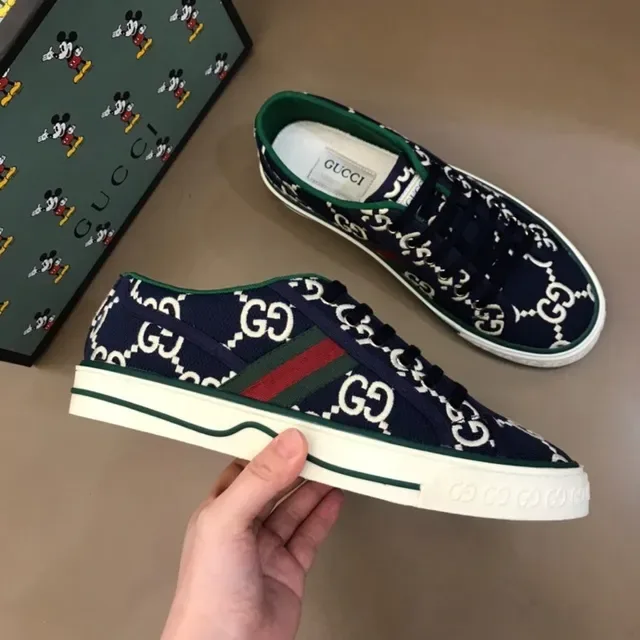 Gucci Ace GG Monogram Navy Blue Green-Red Web Lifestyle Sneakers 9