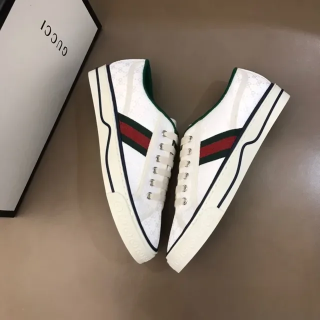 Gucci Ace Perforated Leather White Green Red Web Stripe Lifestyle Sneakers 2