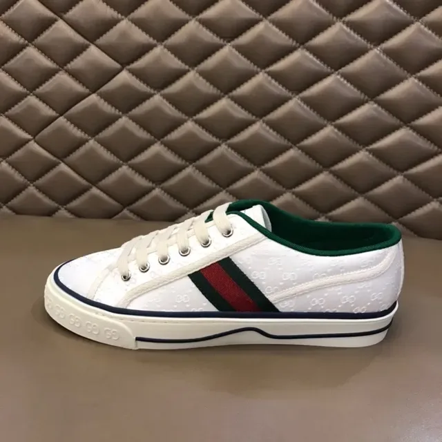Gucci Ace Perforated Leather White Green Red Web Stripe Lifestyle Sneakers 3
