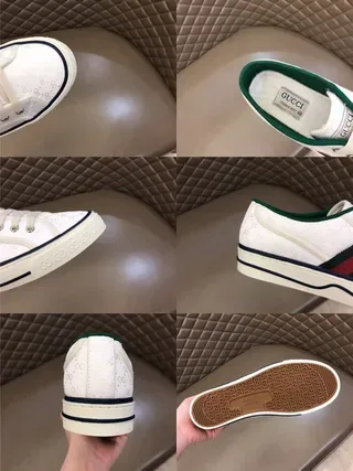 Gucci Ace Perforated Leather White Green Red Web Stripe Lifestyle Sneakers 6