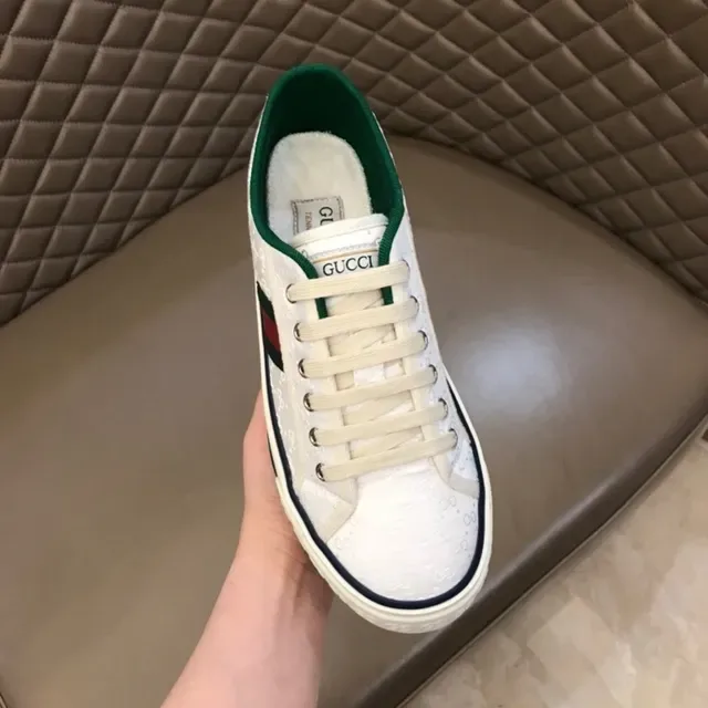 Gucci Ace Perforated Leather White Green Red Web Stripe Lifestyle Sneakers 7