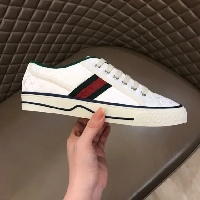 Gucci Ace Perforated Leather White Green Red Web Stripe Lifestyle Sneakers 8