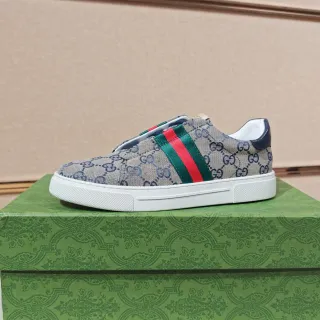 Gucci Ace Slip-On GG Supreme Beige Green Red Web Lifestyle Sneakers