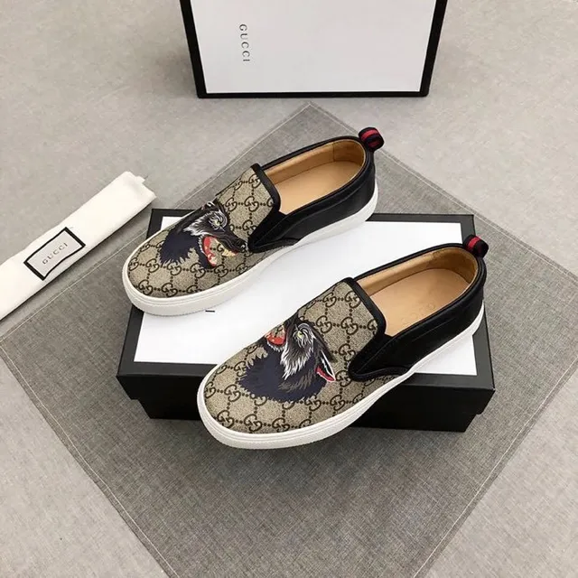 Gucci Ace Tiger Embroidered GG Monogram Loafers 4