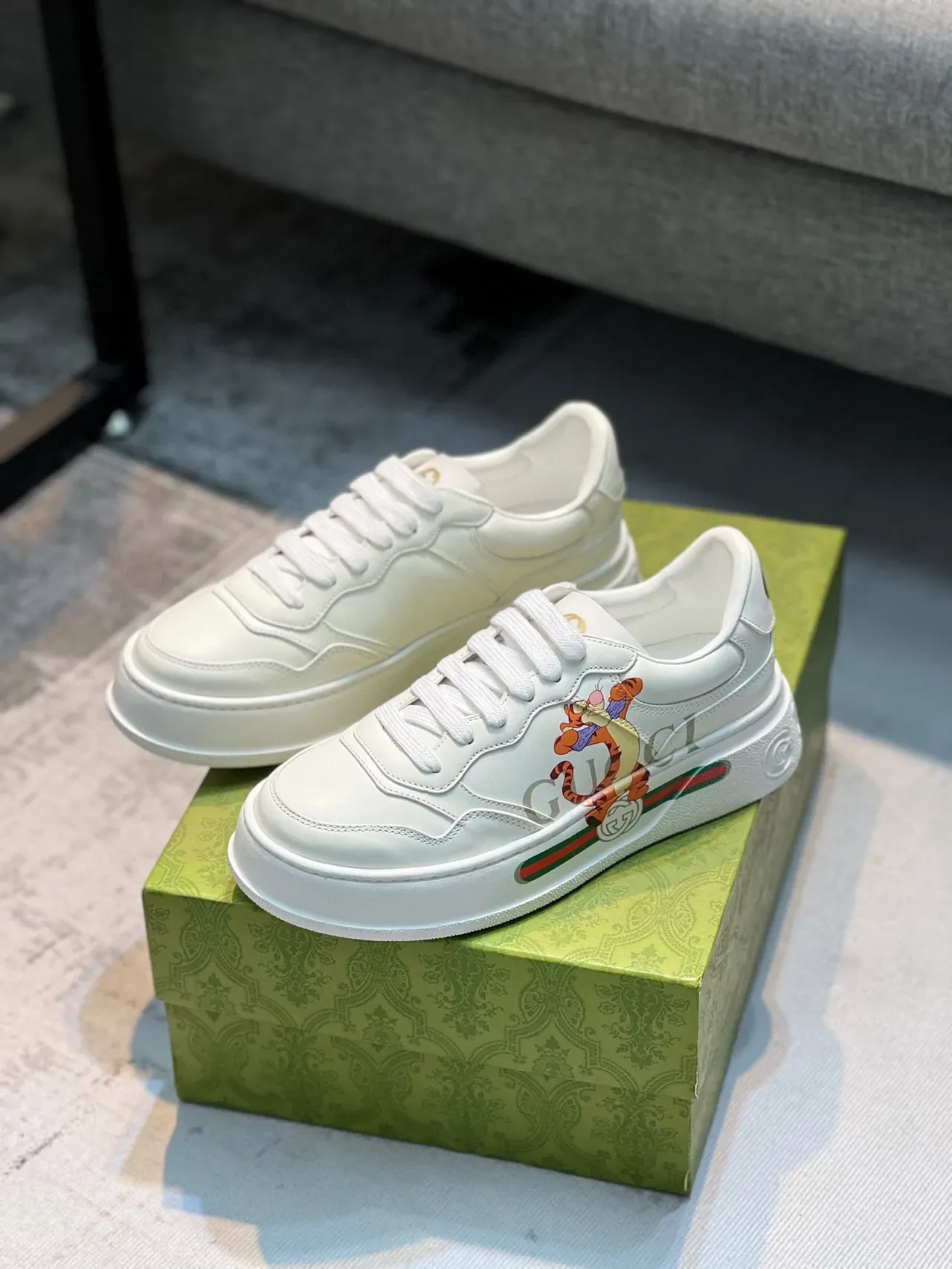 Gucci Ace Tigger Graphic White Lifestyle Sneakers 7