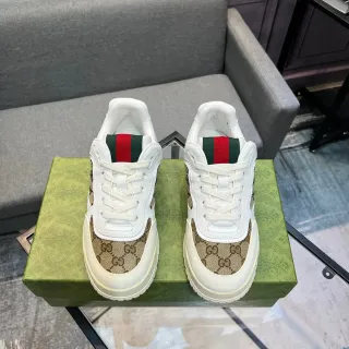 Gucci Ace White and Beige GG Monogram Lifestyle Sneakers