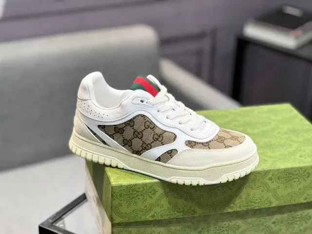 Gucci Ace White and Beige GG Monogram Lifestyle Sneakers 2