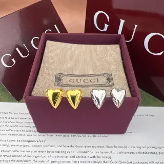 Gucci Ami de Coeur Heart-Shaped Gold and Silver Earrings