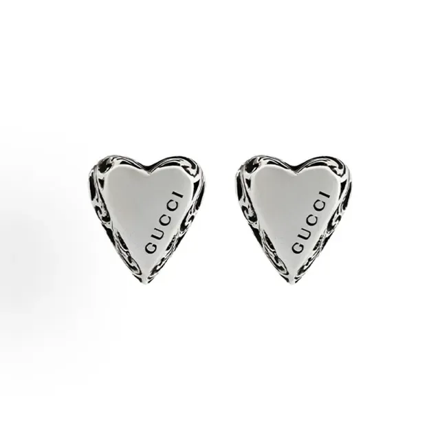 Gucci Ami de Coeur Heart-Shaped Gold and Silver Earrings 9
