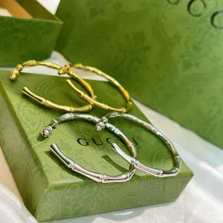 Gucci Bamboo Hoop Gold Silver Earrings