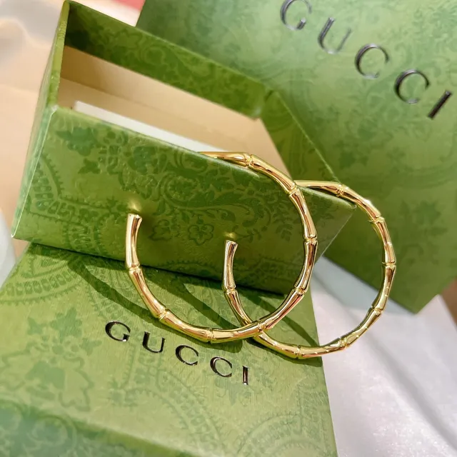 Gucci Bamboo Hoop Gold Silver Earrings 3