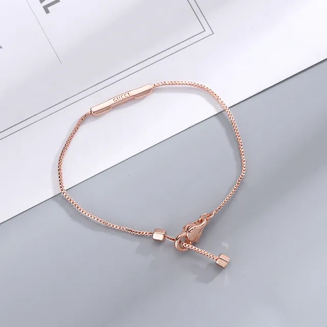 Bracelet Gucci Bar ton or chaîne boîte 5
