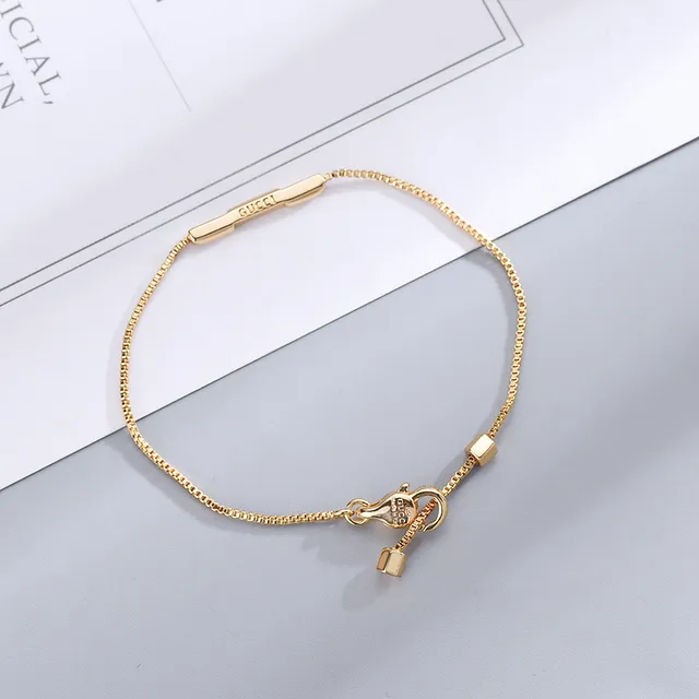 Bracelet Gucci Bar ton or chaîne boîte 6