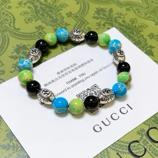 Gucci Beaded Multicolor Logo Spacer Bracelet