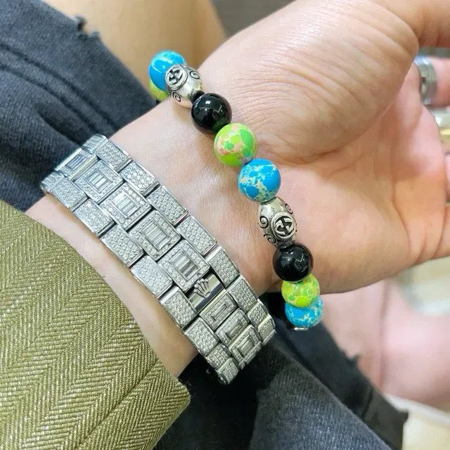 Gucci Beaded Multicolor Logo Spacer Bracelet 5