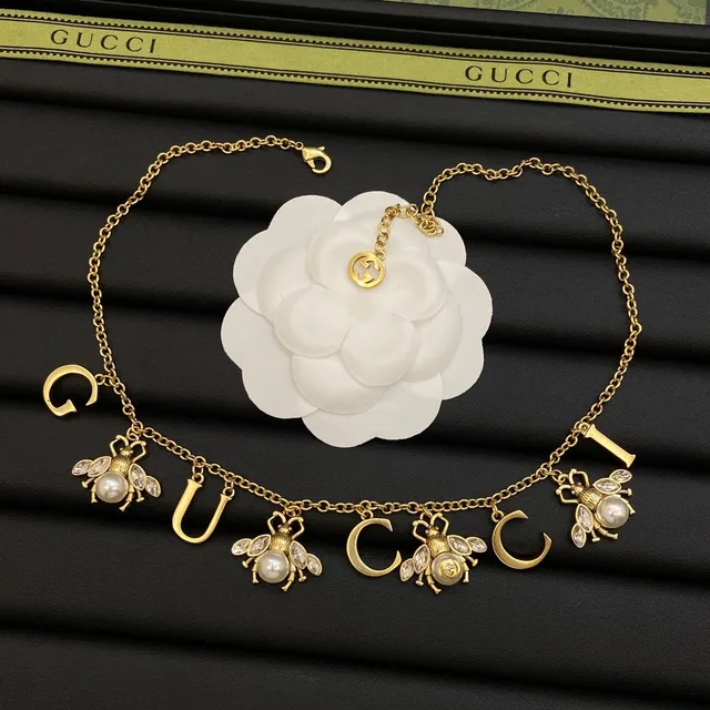 Gucci Bee Motif Gold-Tone Letter Charm Bracelet 2
