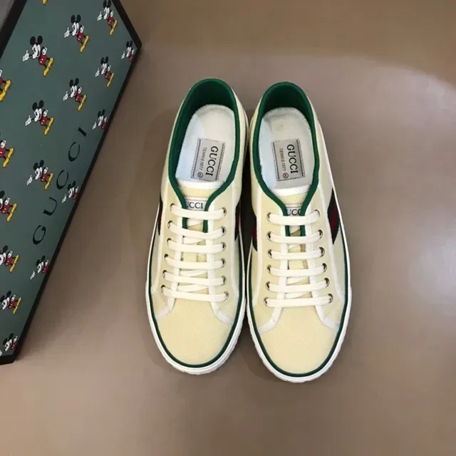 Gucci Beige Green Canvas Upper Web Stripe Lifestyle Sneakers 7