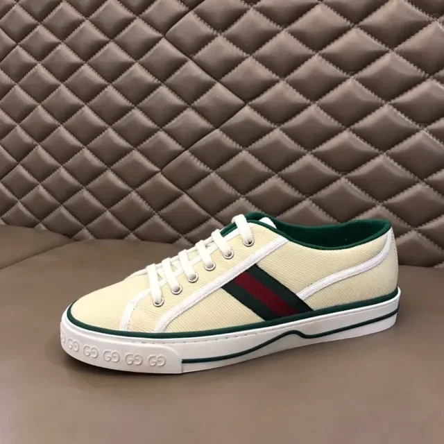 Gucci Beige Green Canvas Upper Web Stripe Lifestyle Sneakers 8