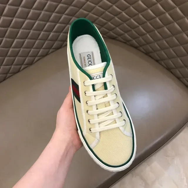 Gucci Beige Green Canvas Upper Web Stripe Lifestyle Sneakers 9