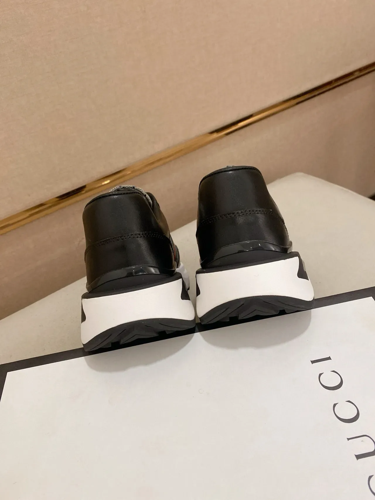 Gucci Black Beige Leather And GG Monogram Canvas Red-Green Web Stripe Lifestyle Sneakers 8