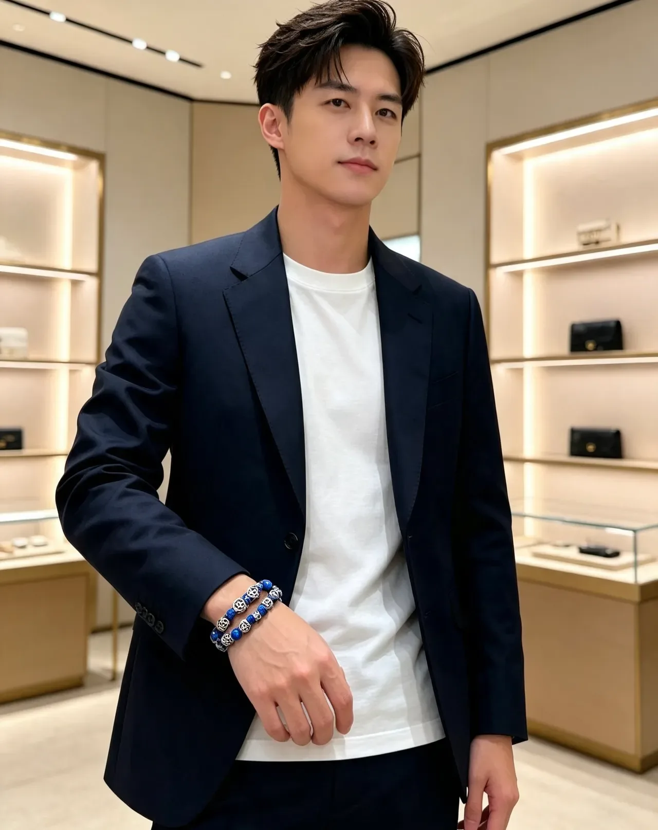 Gucci Bracelet de Pierres et Métal Alternant en Bleu et Argent 3