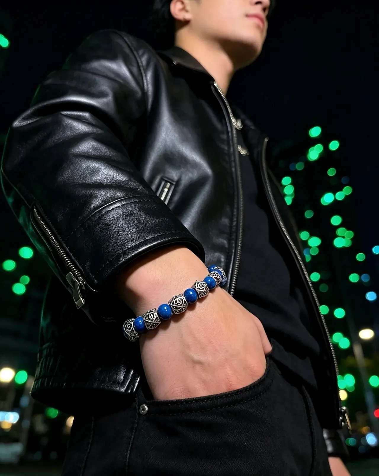 Gucci Bracelet de Pierres et Métal Alternant en Bleu et Argent 8