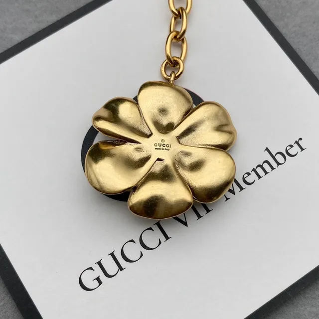 Gucci Crystal Bead and Floral Pendant Bracelet 2