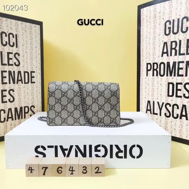 Gucci Dionysus Beige Noir GG Monogram Toile Clasp Horsebit Sac 17