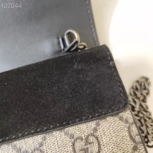 Gucci Dionysus Beige Noir GG Monogram Toile Clasp Horsebit Sac 22